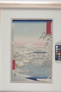 Doğu Başkentindeki Sukiya Nehri Kıyısı (Tōto: Sukiyagashi) (renkli tahta baskı) by Ando or Utagawa Hiroshige