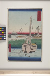 Doğu Başkentinde Tsukuda Offing (T?to: Tsukuda Oki) (renkli tahta baskı) by Ando or Utagawa Hiroshige