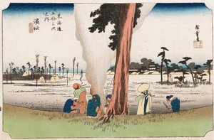 Kış Manzarası, Hamamatsu, "Tokaido'nun Elli Üç İstasyonu" serisinden, c.1834 by Ando or Utagawa Hiroshige