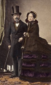 Napolyon III ve İmparatoriçe Eugenie, Disderi (1819-1889) - yaklaşık 1865 - Dijital boyama