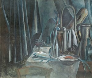 Ekmek Sepeti, Sürahi ve Şarap Kadehi ile Natürmort by Andre Derain