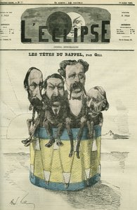 Auguste Vacquerie (1819-1895), Victor Hugo (1802-1885), Charles Hugo (1826-1871) ve Paul Meurice (1818-1905), Fransız edebiyatçılar. Gill