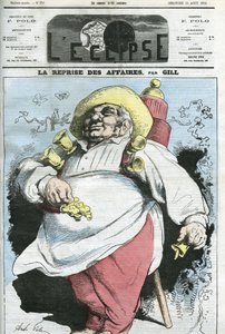 Karikatür ““işe yeniden başlama””. Gill
