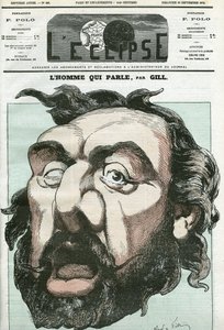 "Konuşan Adam" karikatürü, Leon Gambetta (1838-1882), Fransız politikacı. Gill