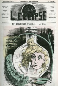 Christine Nilsson, Ophelie rolünde (1843- 1880 civarı) İsveçli opera sanatçısı. Gill, 5 Nisan “” L