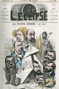Jannin, Delsaux, Hermant, Hemery, De Balathier, Bragelonne, Dumas, Ponson du Terrail, Jean du Boys, Revillon ve Coste ile birlikte “La Petite Presse”in oluşturulması. Gill