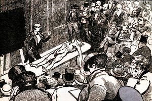 Henri Murger (lito) tarafından 'Bohem yaşamdan sahneler'den bir illüstrasyon by Andre Gill