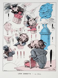 Üçüncü Cumhuriyet Tarihinden Leon Gambetta, Cilt. I, Siyasi Tarih, pub.1933 (renkli taş) by Andre Gill