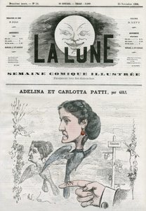 Adelina (1843-1919) ve Carlotta Patti (1835-1889), İtalyan opera sanatçılarının portresi. Gill