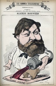Alexis Bouvier (1836-1892), Fransız popüler romancı ve oyun yazarı portresi. Gill, Paris tarafından karikatür. by Andre Gill