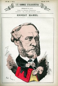 Ernest Hamel (1826-1898), Fransız hukukçu ve politikacı portresi. Gill
