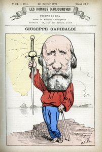 Giuseppe Garibaldi (1807-1882), İtalyan politikacı portresi. Gill