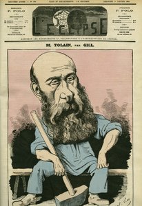 Henri Louis Tolain (1828-1897), Fransız oymacı ve politikacı portresi. Gill