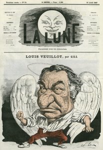 Louis Veuillot (1813-1883), Fransız gazeteci ve edebiyatçının portresi. Gill'in karikatürü, 21 Nisan'da “Ay”da by Andre Gill