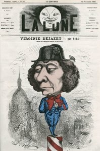 Virginie Dejazet (1798-1875), Bonaparte rolündeki Fransız aktris portresi. Gill