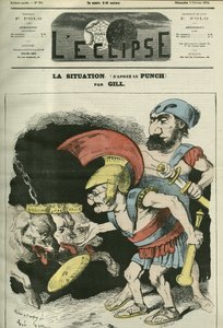 Durum, Adolphe Thiers (1797-1877) ve Leon Gambetta (1838-1882) tarafından kralcı ve bonapartçı köpeklere bakanlık veren karikatür. Gill