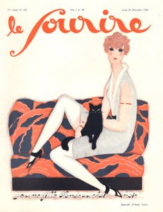 'Le Sourire' ön kapağı, Aralık 1928 (renkli lito) by Andre Stefan