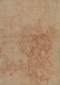 Spoleto Savaşı, c.1575 (kağıt üzerine kırmızı tebeşir) by Andrea (1539-1614) Vicentino