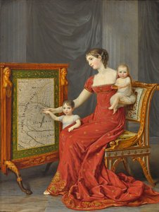 Bavyera Prensesi Augusta, çocukları Josephine ve Eugenie ile birlikte.