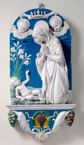 Zambaklar Madonna, Çocuğun Hayranlığı by Andrea Della Robbia