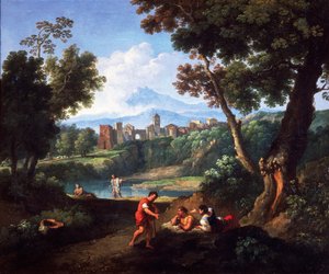 Manzara, Andrea Locatelli (1695-1741), tuval üzerine yağlı boya, 61x73 cm.