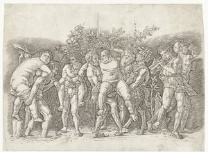Bacchanaal Silenus ile tanıştı by Andrea Mantegna