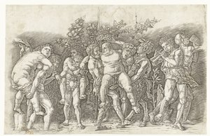 Bacchanaal Silenus ile tanıştı by Andrea Mantegna
