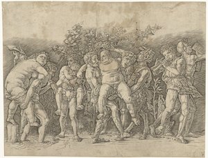 Bacchanaal Silenus ile tanıştı by Andrea Mantegna