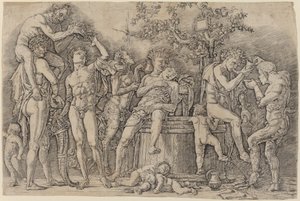 Şarap Kabı ile Bacchanal by Andrea Mantegna