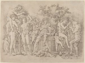 Şarap Kabı ile Bacchanal by Andrea Mantegna