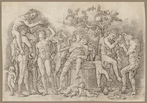 Şarap Kabı ile Bacchanal by Andrea Mantegna