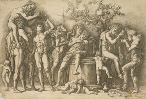 Şarap Kabı ile Bacchanal, ca. 1470-90. by Andrea Mantegna