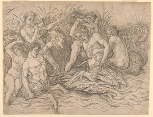 Deniz Tanrıları Savaşı, sağ yarı by Andrea Mantegna