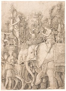 Meşale taşıyan filler by Andrea Mantegna
