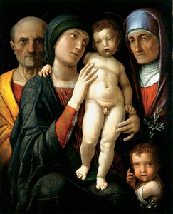 La Sainte Famille (Kutsal Aile) - Resim Andrea Mantegna (1431-1506), tuval üzerine yağlı boya (75x61.5), yaklaşık 1495 - Devlet Sanat Galerisi, Dresden (Almanya) by Andrea Mantegna