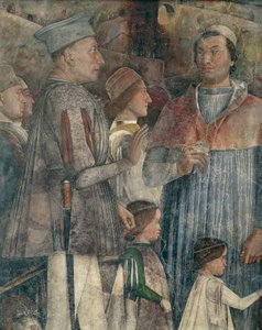 Louis II, Kardinal Francesco, Francesco II ve Sigismondo Gonzaga, Toplantı Duvarından detay by Andrea Mantegna