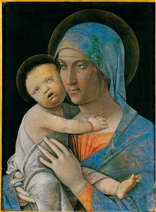 Madonna ve Çocuk (ahşap üzerine tempera) by Andrea Mantegna