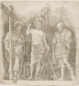 Aziz Andrew ve Longinus Arasında Yükselen Mesih by Andrea Mantegna