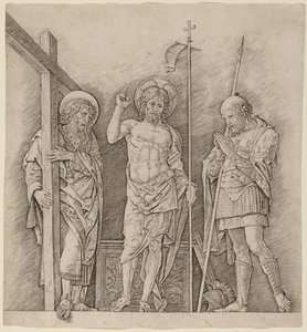 Aziz Andrew ve Longinus arasında Yükselen Mesih by Andrea Mantegna