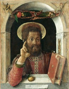 Aziz Markos Evangelist, 1450 dolayları (tuval üzerine karışık teknik) by Andrea Mantegna