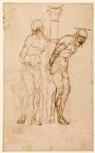 Christ at the Column (recto), c.1460-65 (kağıt üzerinde kalem ve mürekkep) [ayrıca bkz. 5934516] by Andrea Mantegna