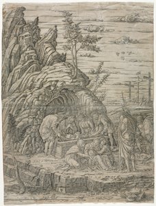 Dört Kuşla Gömme. by Andrea Mantegna