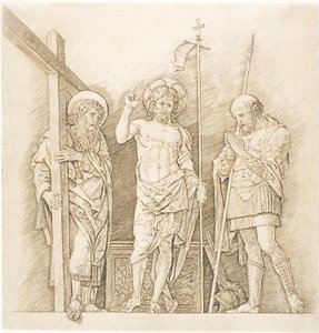 Aziz Andrew ve Longinus arasındaki Yükselen Mesih by Andrea Mantegna