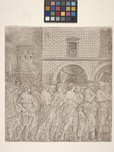 Senatörler - Jül Sezar'ın Zaferi (krem serilmiş kağıt üzerine gravür) by Andrea Mantegna