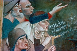 Ölümün zaferini gösteren bir fresk parçası, 14. yüzyıl by Andrea Orcagna