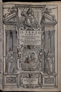 Mimarlık üzerine dört cildin üçüncüsünün sayfası by Andrea Palladio