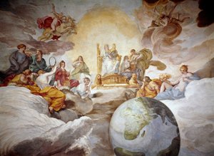 İlahi Bilgi Alegori. Fresk Andrea Sacchi (1599-1661) 1629-1633 Palazzo Barberini, Ulusal Antik Sanat Galerisi Roma