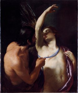 Icarus ve Dedale (Icarus ve Daedalus) Andrea Sacchi (1599-1661) tarafından 17. yüzyıl Genleri, Musei di Strada Nuova (eski Palazzo Rosso) tarafından boyama