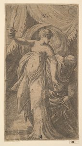 Judith kılıcını sağ elinde kaldırmış ve Holofernes