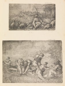 Musa ve Yanan Çalı, Balıkların Mucizevi Çekişi, M.Ö. 1544-48. by Andrea Schiavone